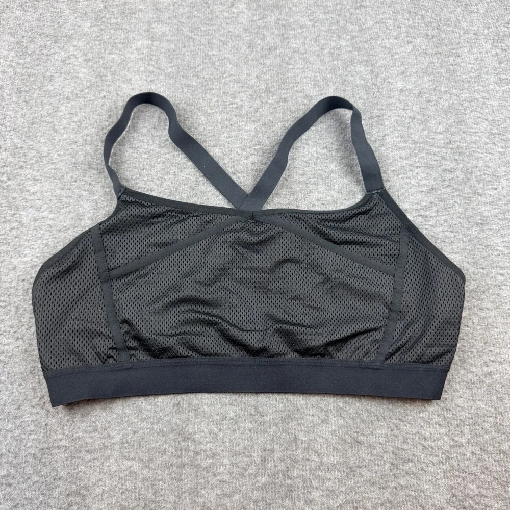 C9 Champion Sports Bra Women's XXL Black Mesh Adjustable Crisscross Straps N9704